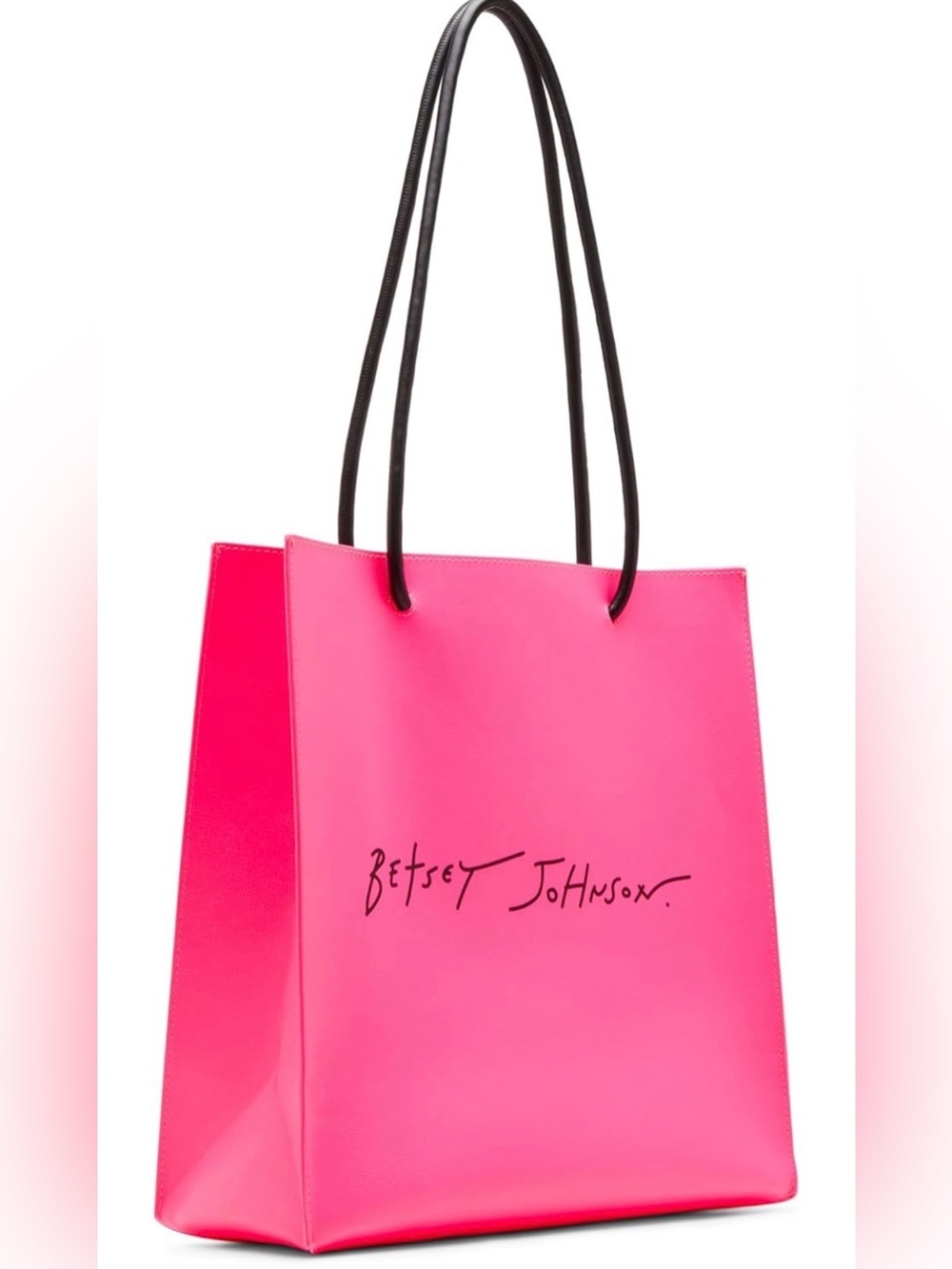 Betsey Johnson  The origins Bright Pink Tote with Black Straps